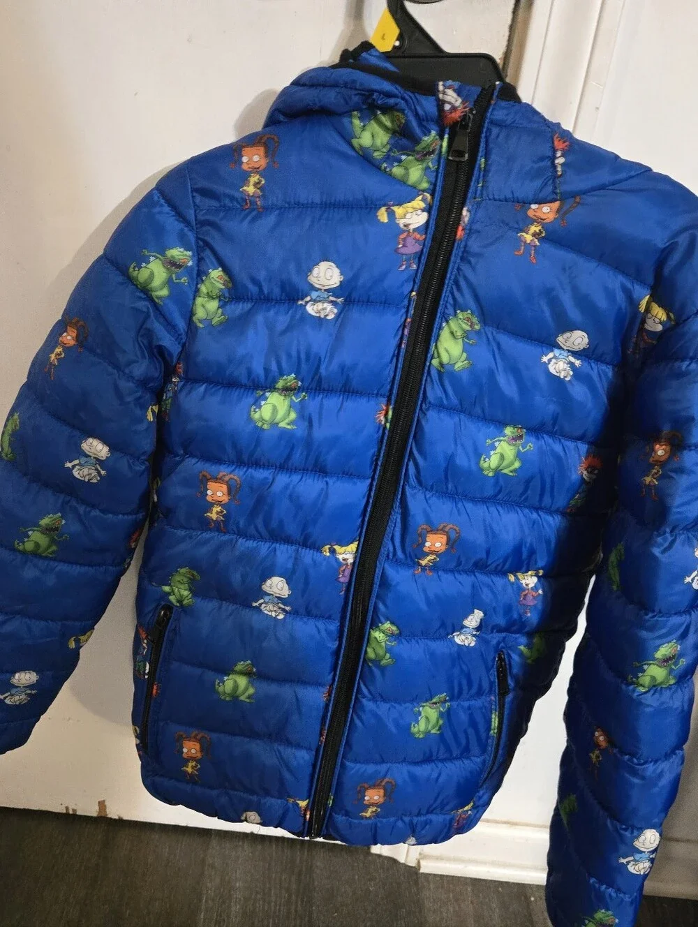 Nickelodeon Rugrats  Blue Puffer Jacket with Character Print Sz 14 Pre- Owed